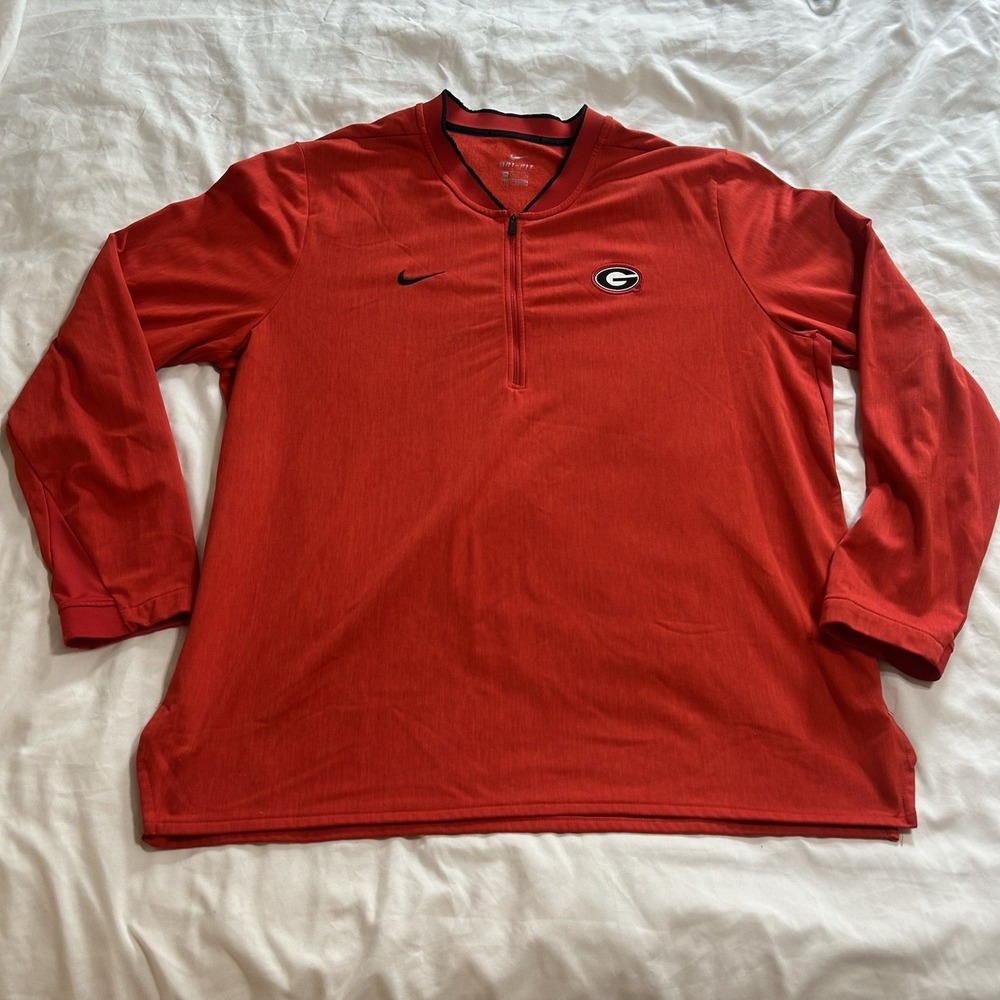 Nike Georgia Bulldogs Mens 1/4 Zip Training Pullover Performance Dri-Fit Sz XXL